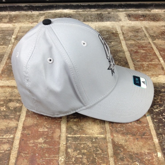 Adidas NBA SA Spurs Grey Black Pop Stretch Fit Cap - Picture 3 of 7